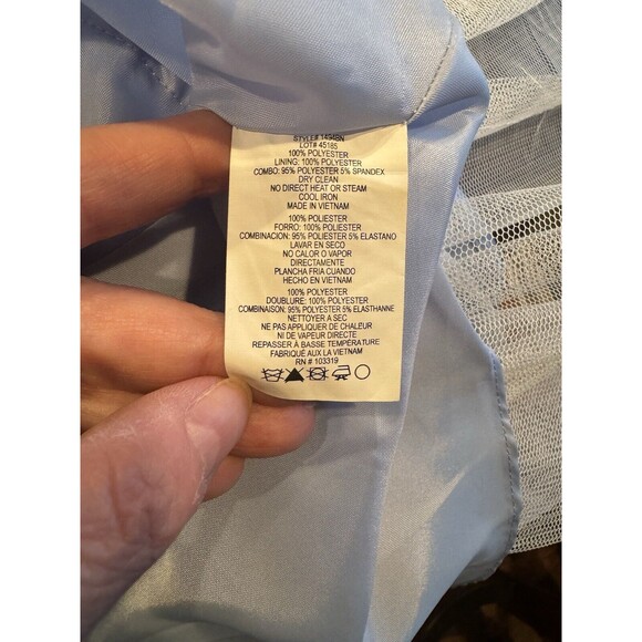 Blondie‎ Nites Party Dress Junior Size 7 Black Top Blue Satin Bottom Mini - Picture 10 of 10